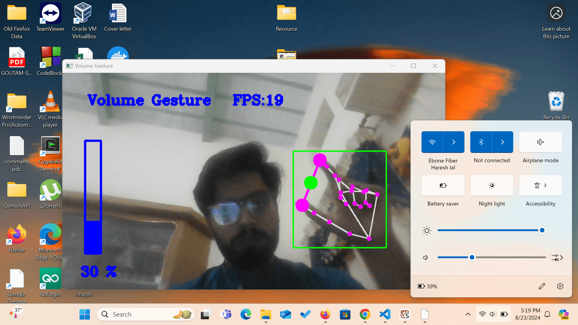 CV- HandGestureVolume & AI Virtual Mouse